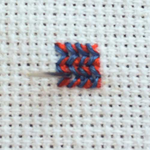 hoe je twee halve kruissteken maakt in een kwadrant