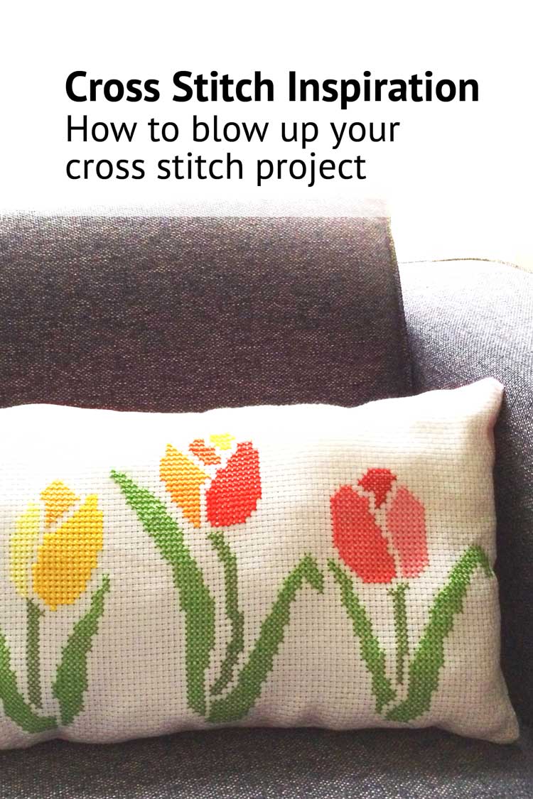 cross stitch blow up your cross stitch project spring