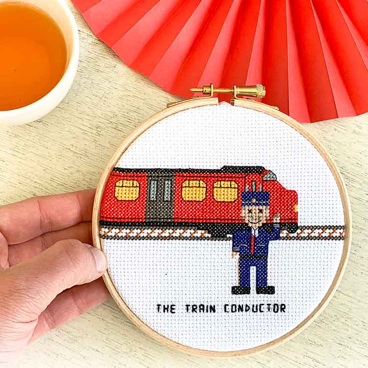 treinconducteur kruissteek patroon instant download