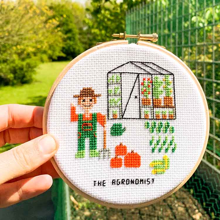 14147 landbouwer kruissteek patroon moestuin thuis