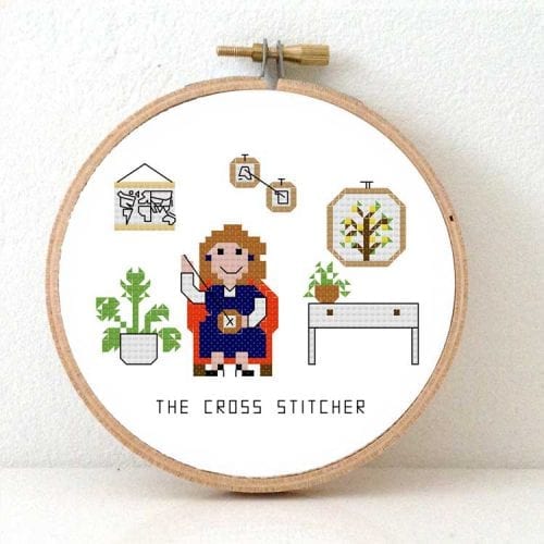 modern cross stitch kit Female cross stitcher kit