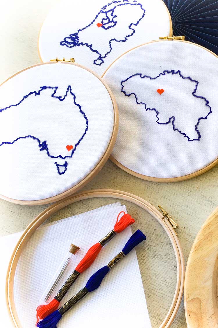 Stitch a map craft party kits Host a travel themed craft party