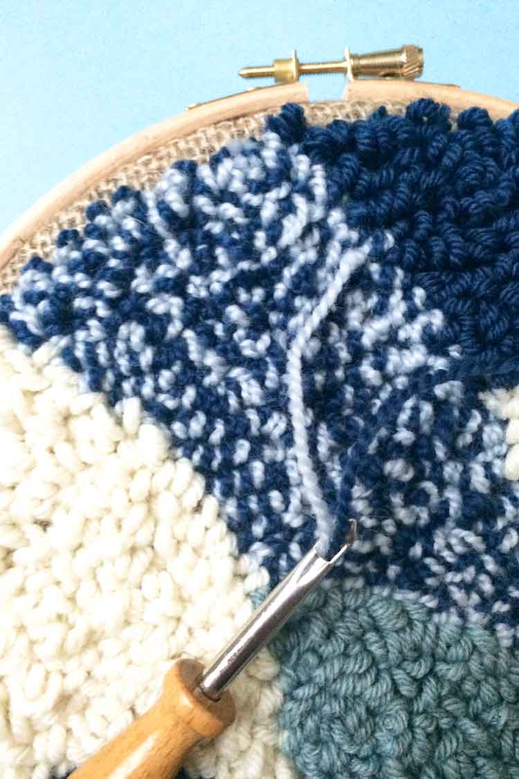 hoe je puncht met twee kleuren garen hoe punch je met verschillende draden