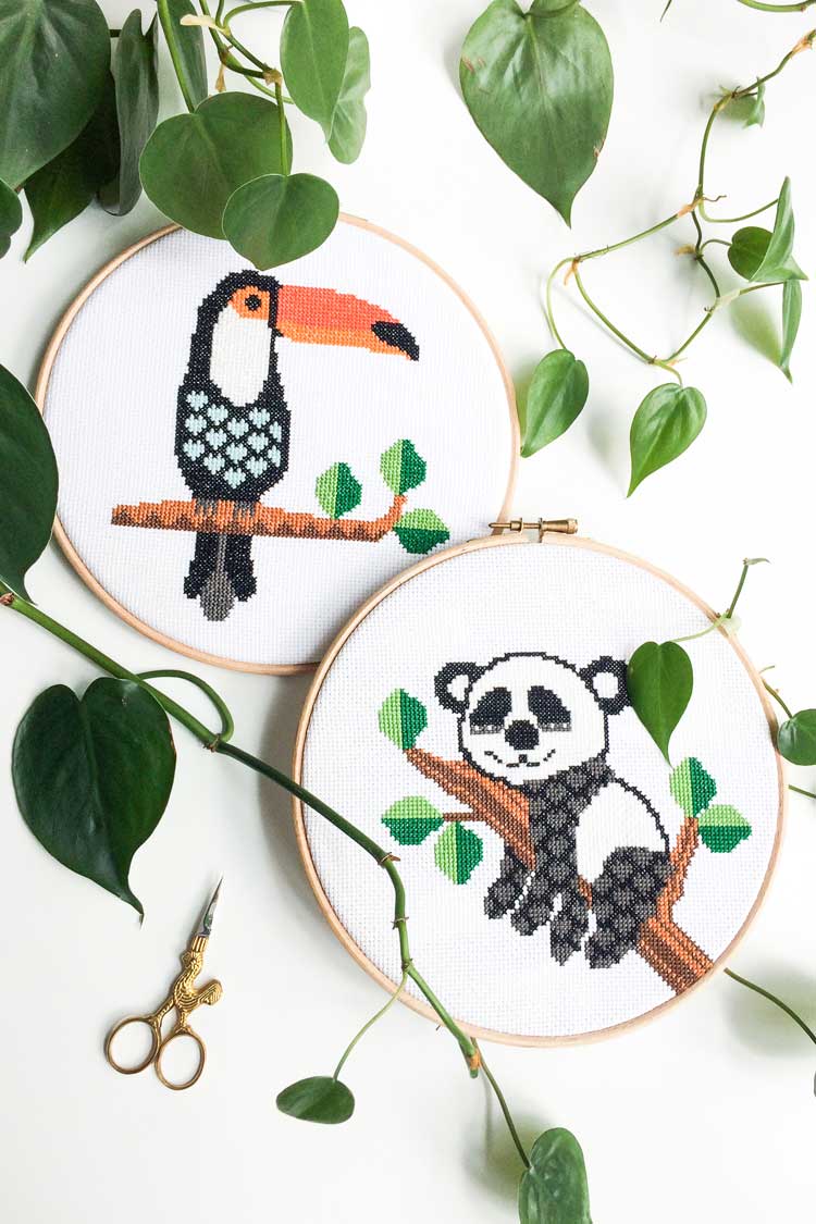 Tropical cross stitch craft party kits Host a tropical themed craft party