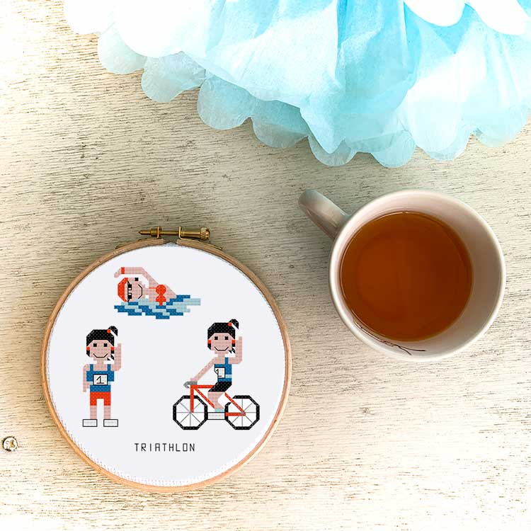 14149,1 triatlon vrouw kruissteek pakket