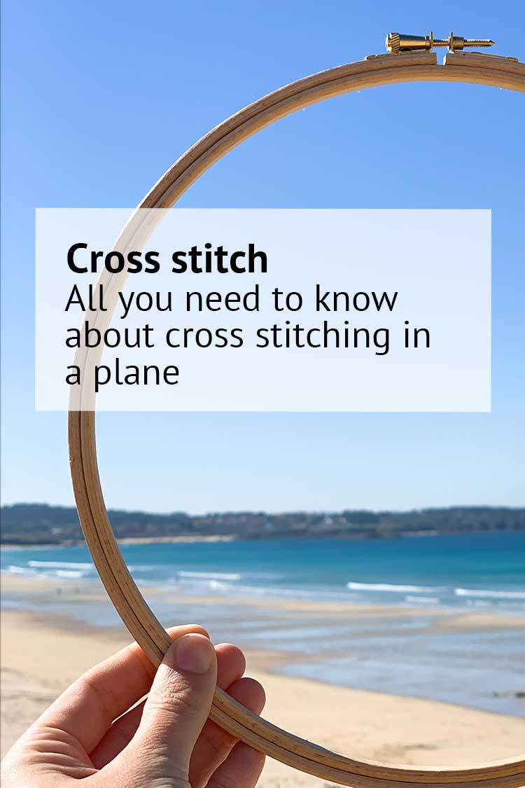 blog cross stitching in a plane