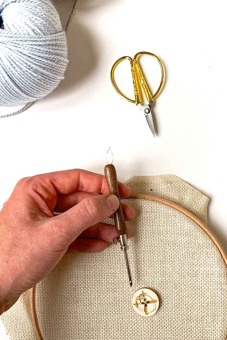 hoe je de draad doorhaalt punchnaald met twee draden 5 hoe je de draad doorhaalt punchnaald met twee draden 5