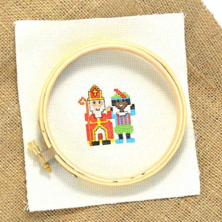Sinterklaas kruissteek borduurpatroon voor beginners
