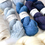 Groot blauw weefgaren pakket vezelbundel ecologische garens