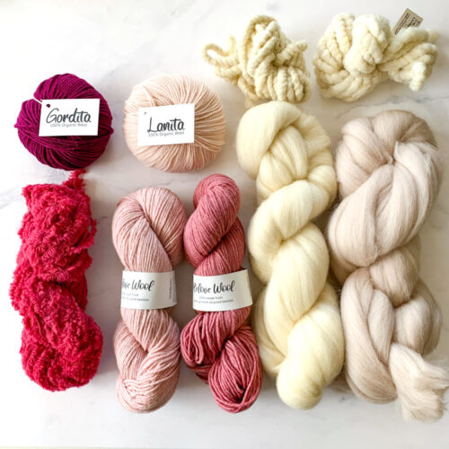 large pink blush weaving yarn pack ecological weaving fibers