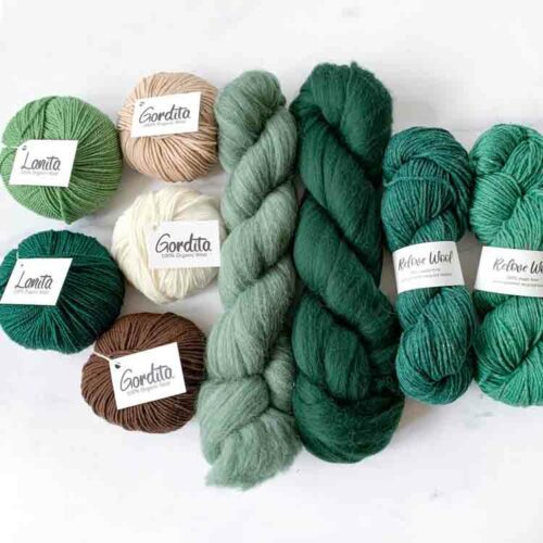 xl yarn pack green and white ecological wool