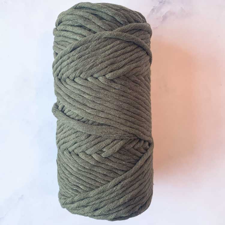 Bosgroen gerecyclede macramé touw 4mm - Afbeelding 2