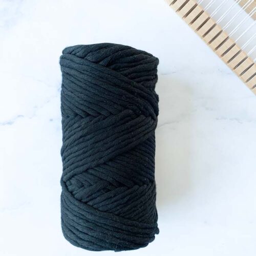 Zwarte gerecyclede macramé touw 4mm