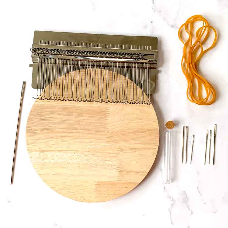 XL houten speedweave set met naalden - Grote kledingreparatie tool met 40 haken - 19 cm - Afbeelding 2