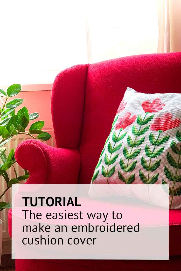 How to make a cross stitch cushion cover step by step