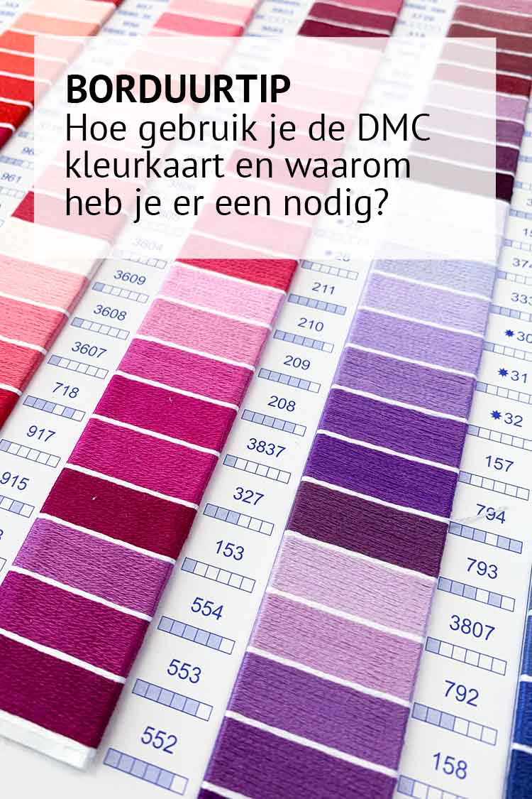 hoe je een DMC borduurgaren kleurenkaart gebruikt