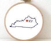 stitchamap kentucky state map cross stitch pattern