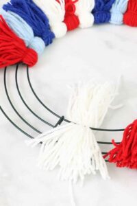 easy diy 4th of july decoration fabric tassel wreath
