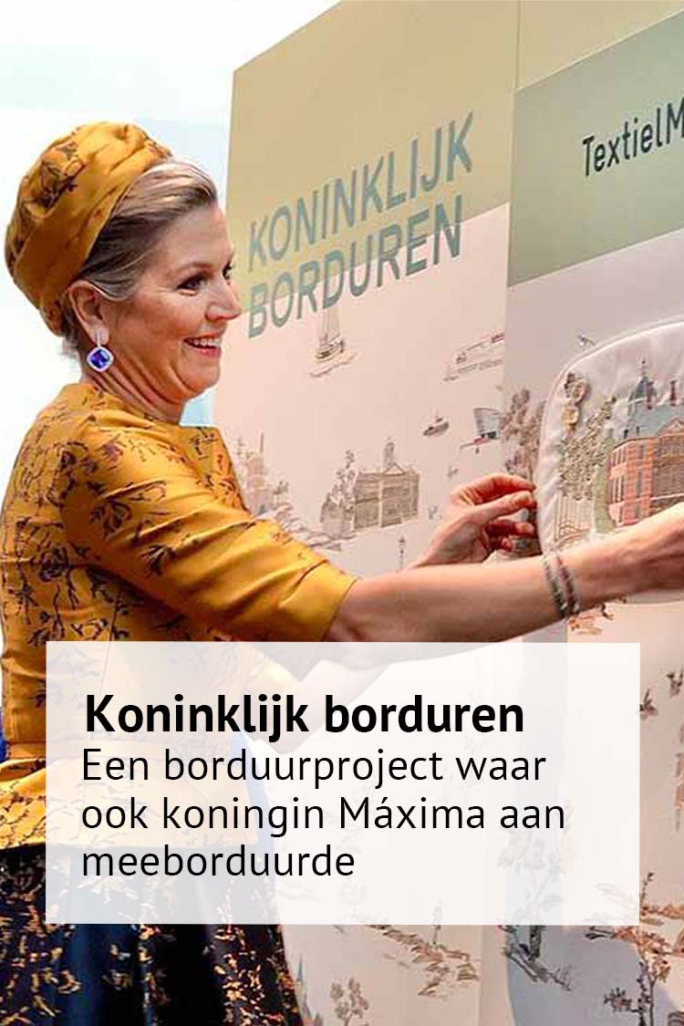 Koninklijk borduren vrij borduren borduurpakketten project waar ook koningin Maxima aan meeborduurde TextielMuseum x Studio Koekoek