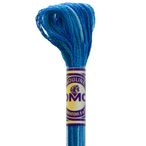 DMC 4237 laguna blauw meerkleurig borduurgaren color variations