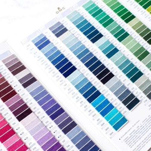 dmc mouline kleurenkaart met echt garen