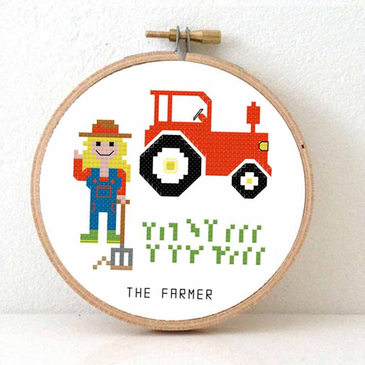 boerin vrouw kruissteek patroon