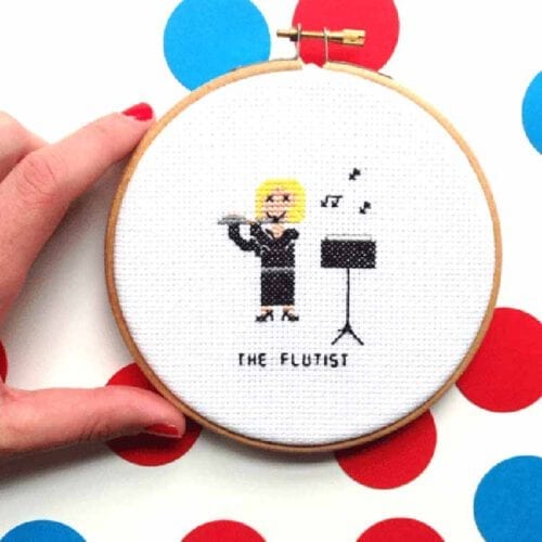 fluitist voltooid kruissteek ontwerp