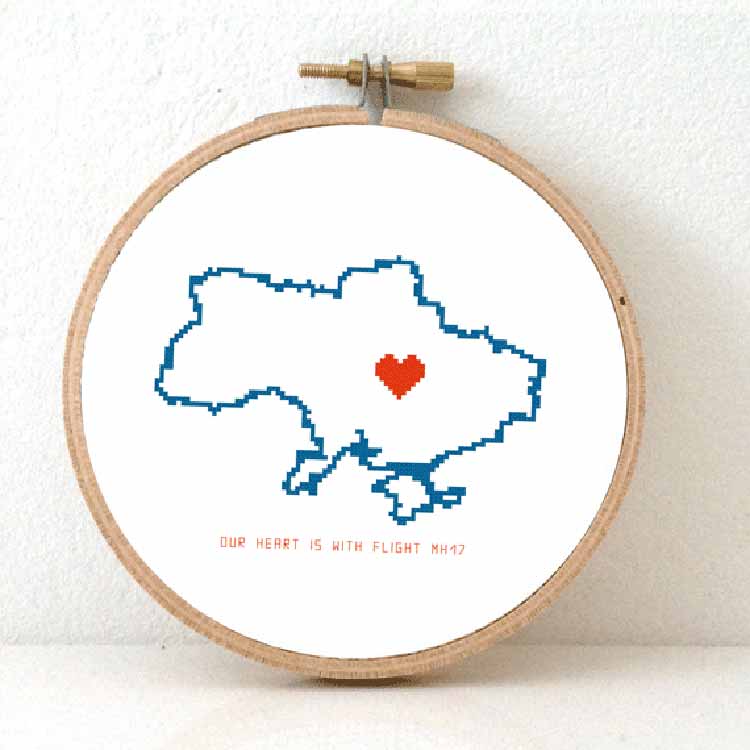 Gratis kruissteek patroon vlucht MH17 kaart | gratis instant download patroon
