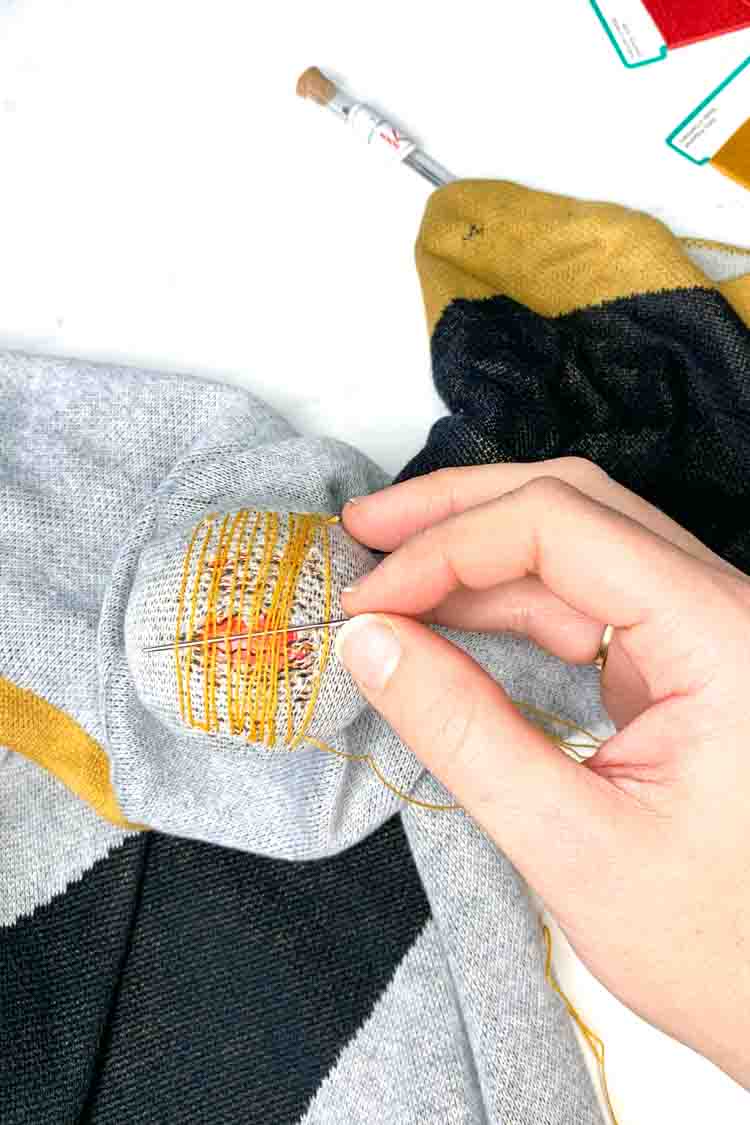 how to use a darning mushroom step 5