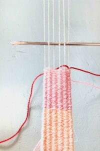 how to weave a bracelet starting a new color