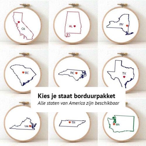 selecteer je USA staat borduurpakket