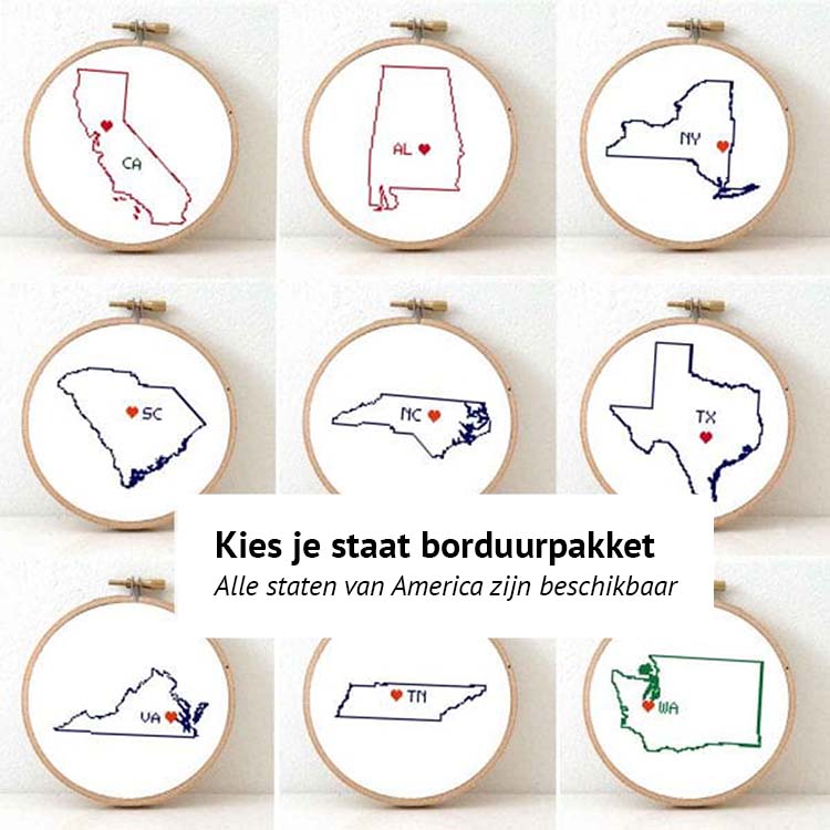 selecteer je USA staat borduurpakket