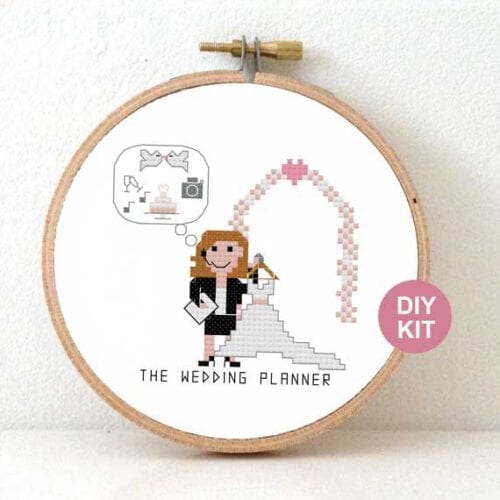 cadeau voor vrouwelijke weddingplanner kruissteek pakket