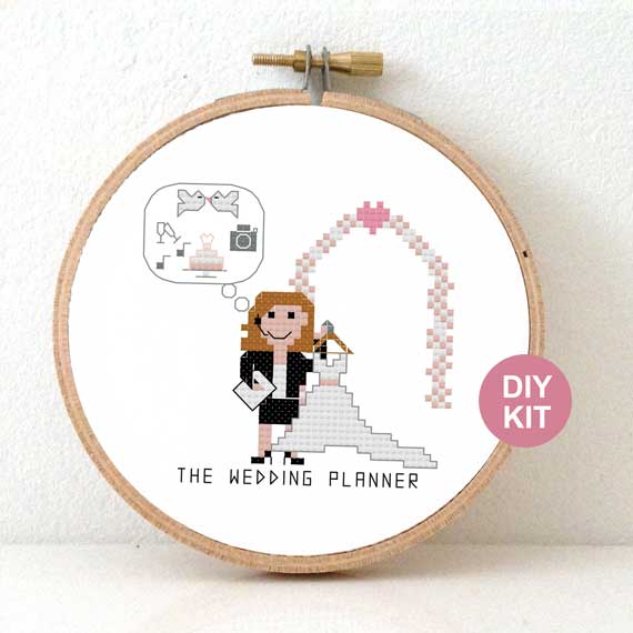 cadeau voor vrouwelijke weddingplanner kruissteek pakket