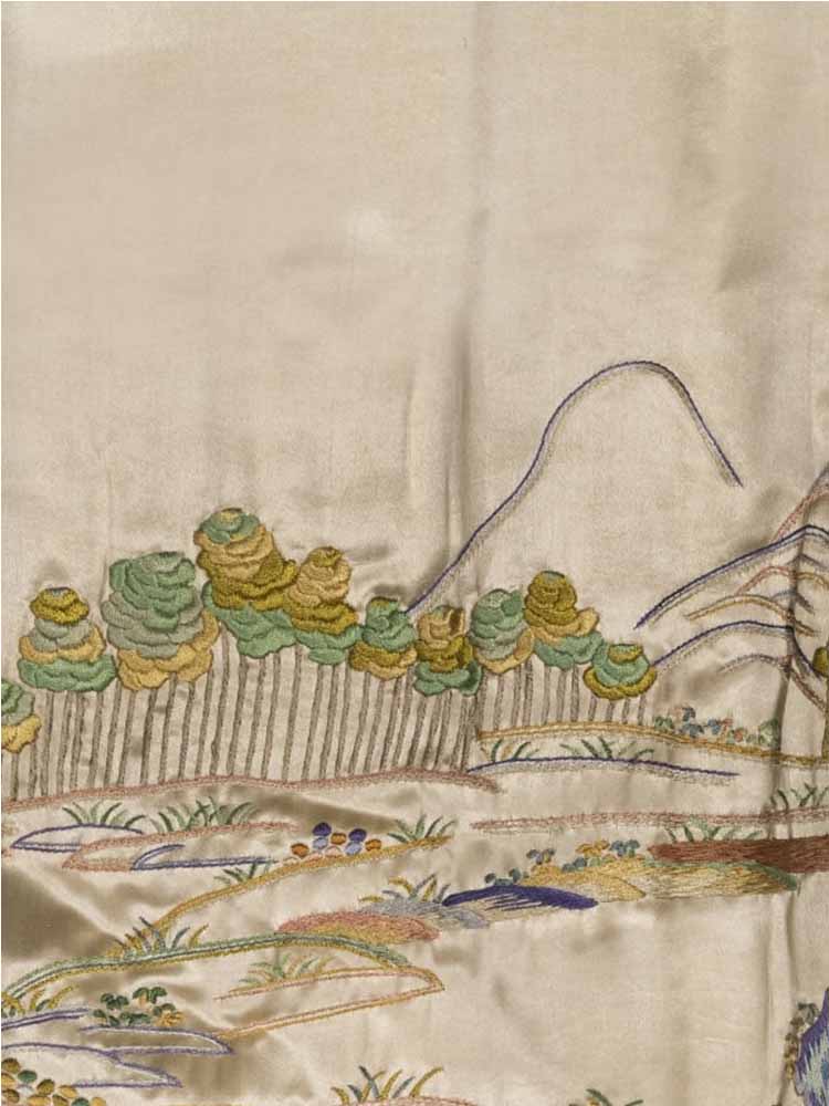 koninklijk borduren- gordijnen fragment bomen - vrij borduren