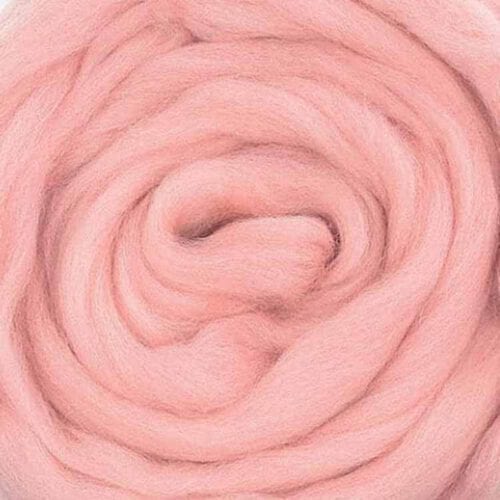 baby pink ecological wool roving