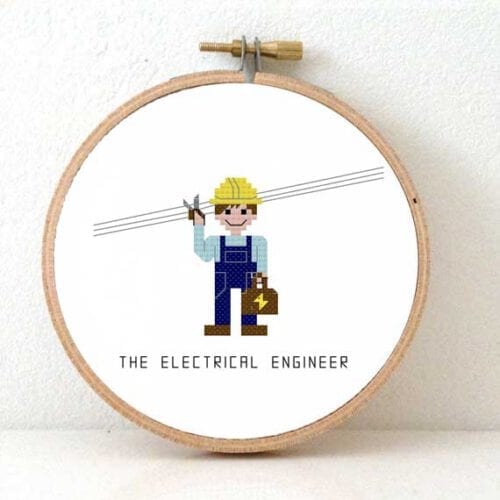 elektrotechnicus man kruissteek patroon