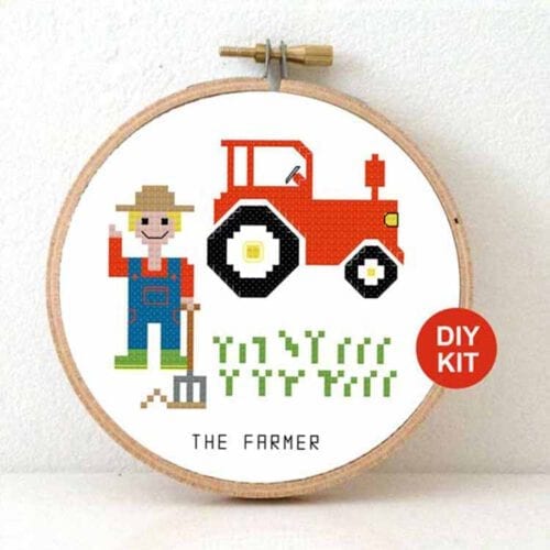 boer man kruissteek patroon