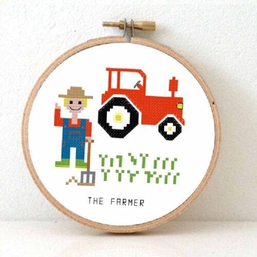 boer man kruissteek patroon