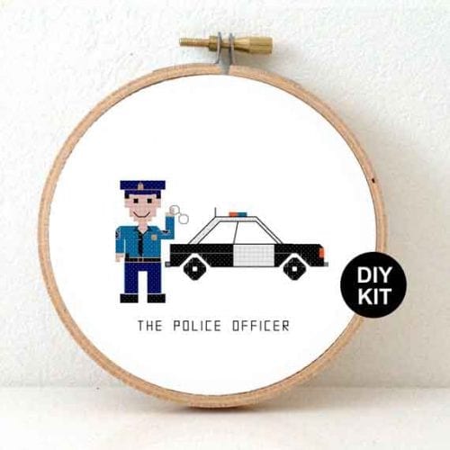 man politie kruissteek borduurpakket