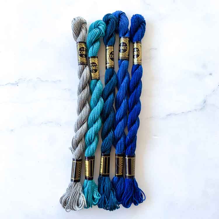 Set 5 x DMC Perle Cotton No.5 – 25 meter streng – set 1106 - Afbeelding 2