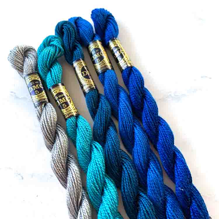 Set 5 x DMC Perle Cotton No.5 – 25 meter streng – set 1106