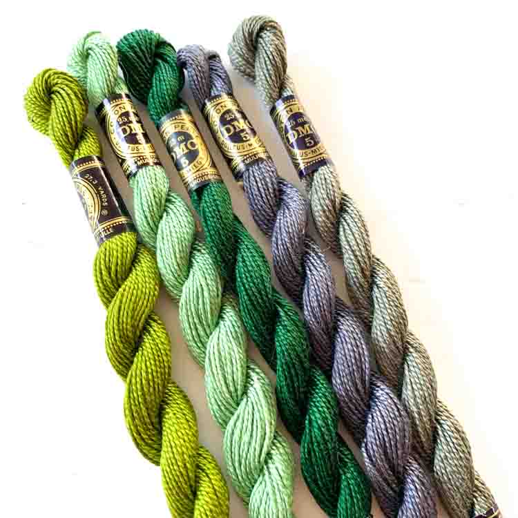 Set 5 x DMC Perle Cotton No.5 – 25 meter streng – set 1115