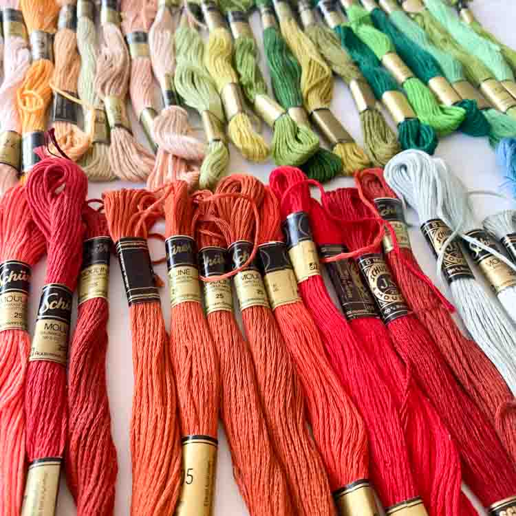 50 strengen vintage J.S. Schurer mouline borduurgaren | 8114 SALE - Afbeelding 2