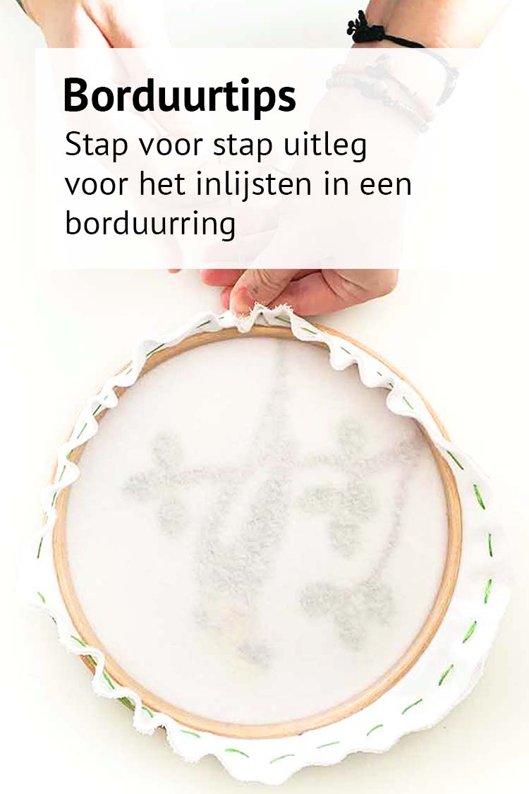 Hoe lijst je je borduurwerk in in een borduurring instructies