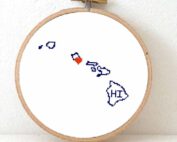 stitchamap - hawaii map cross stitch pattern