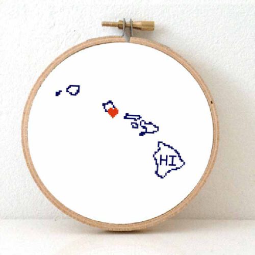 stitchamap - hawaii map cross stitch pattern