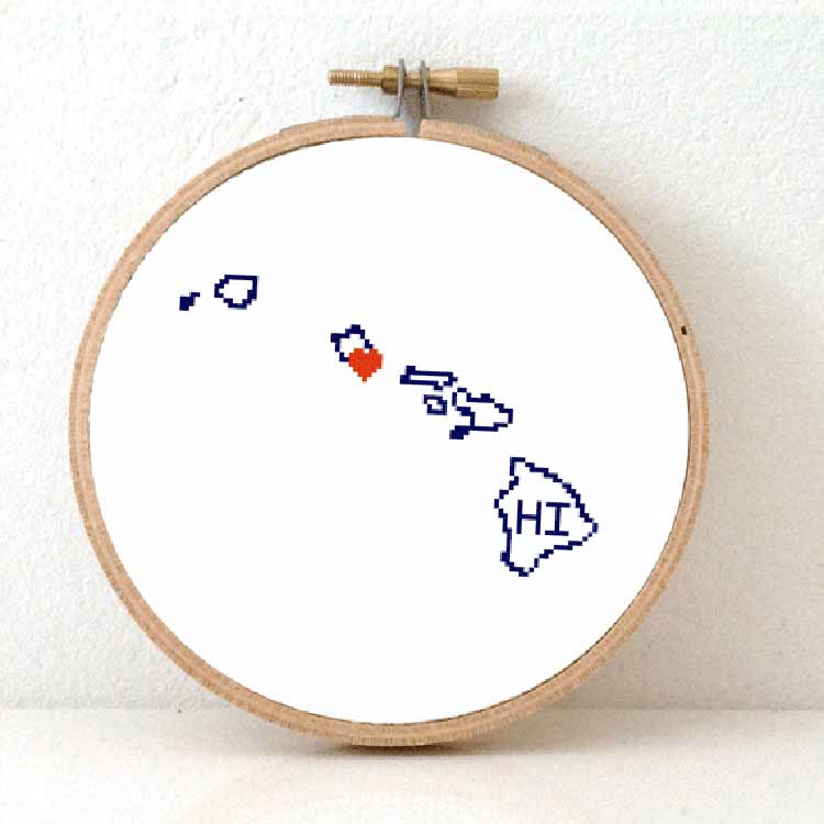 stitchamap - hawaii map cross stitch pattern