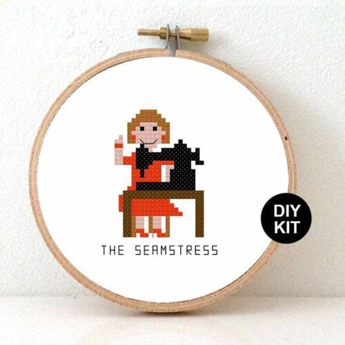 stitchajob - vrouwelijke coupeuse kruissteek pakket