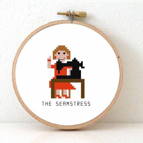 stitchajob - vrouwelijke coupeuse kruissteek patroon